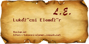 Lukácsi Elemér névjegykártya